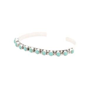 Mexico Sterling Silver Turquoise Stud Cuff Bracelet by SEED & SAGE